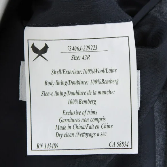 Cardinal of Canada NWT Wool Sport Coat Size 42R US In Blue & Gray Melange